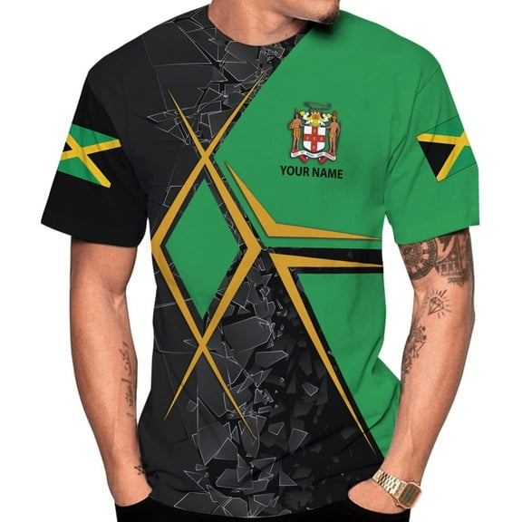 Personalized Jamaica Shirt Custom Jamaica Flag Lion Shirt for Men and Women, Jamaican Pride T-Shirt, Jamaica Tshirt Jamaicana (S)