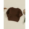 thumbnail image 4 of RUINIXCW Toddler Baby Girl Boy Knit Sweaters Newborn Infant Baby Boys Girls Fall Winter Warm Sweater Clothes Long Sleeve Crewneck Oversized Pullover Knitwear Top, 4 of 8