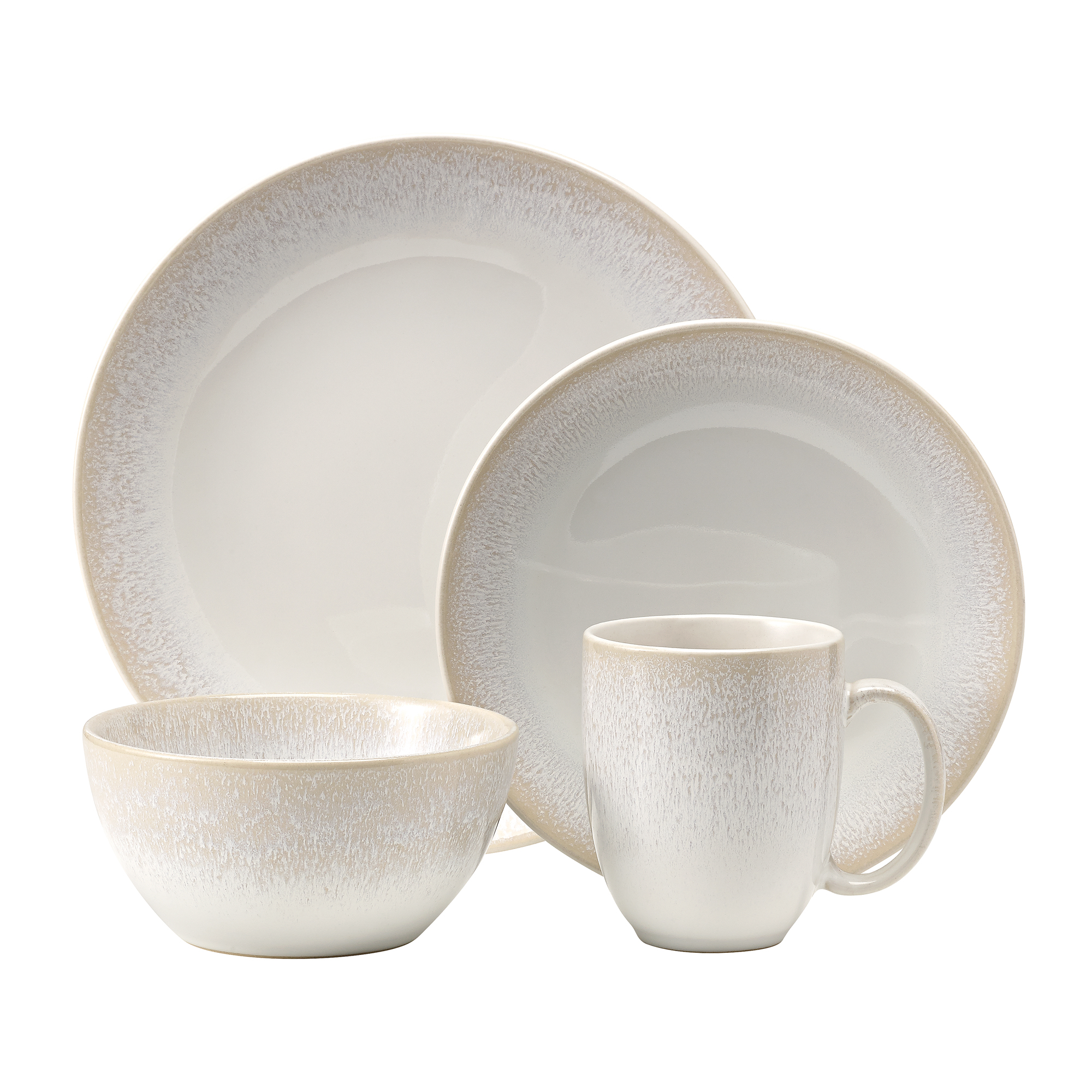 Over and Back 16 Piece Stoneware Dinnerware Set Beige Alabaster