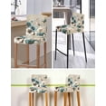 thumbnail image 5 of Teal Tulip Butterfly Bar Stool Covers Set of 4, Beige Turquoise Floral Vintage Rustic Stretch Bar Chair Covers with Backs, Removable Pub Counter Height Chair Cover for Kitchen Dining Room Cafe, 5 of 7
