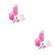 thumbnail image 3 of Vogacara Asiento de muñeca Regalos para niños con calcomanías de bricolaje Decoración de bicicletas para niños para niñas Rosa 2piezas, 3 of 4