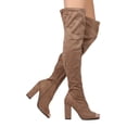 thumbnail image 2 of New Women Top Show M46-2 Faux Suede Over The Knee Peep Toe Block Heel Boot, 2 of 3