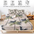 thumbnail image 5 of Twin XL Size Fitted Sheet Set - Palm Tree 2 Piece Bedding Sets 16" Deep Pocket Fitted Sheet with 1 Pillowcases, Tropical Coconut Botanical Summer Seaside Brushed Microfiber Hotel Luxury Bed Sheets, 5 of 9