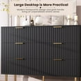 thumbnail image 2 of IDEALHOUSE Black 6 Drawer Dressers, Modern Fluted Storage Cabinet, Water-Resistant MDF, Quiet Glide, Double Anti-Tip, Stable Organizer for Bedroom, 2 of 7