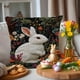 thumbnail image 3 of Fundas de cojín con diseño de conejito de Pascua para decorar sillas de exterior, patio o terraza. Funda de cojín tejida con bordado floral de conejo para sofá o sillón. Funda de cojín de tela de alg, 3 of 5