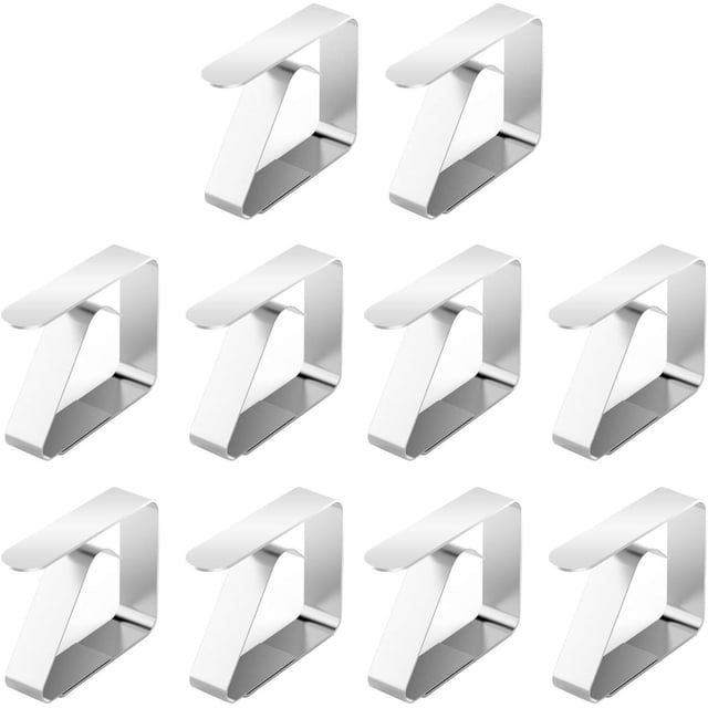 Pinzas para manteles de acero inoxidable versátiles, antideslizantes para eventos en el hogar y al aire libre, fáciles de usar, amplias aplicaciones, gran durabilidad, se adaptan a la mayoría de los