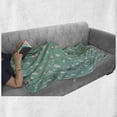 thumbnail image 6 of Pine Cone Soft Flannel Fleece Blanket, Forest Spruce Tree Fir Conifers on Pastel Retro Striped Backdrop Hand Drawn, Cozy Plush for Indoor and Outdoor Use, 50" x 60", White Sea Green, by Ambesonne, 6 of 6