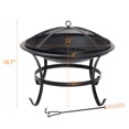 thumbnail image 3 of BuySphere 22"24"26"32" Fire  Pit for Outside Outdoor Wood Burning Small Bonfire Pit Steel Firepit Bowl for Patio Camping Backyard Deck Picnic Porch,with Spark Screen,Log Grate,Poker, 3 of 13