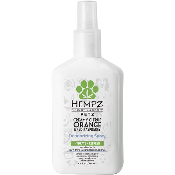 Hempz Petz Creamy Citrus Orange & Red Raspberry Hydrating Deodorizing Spray, 8.5 fl oz