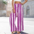 thumbnail image 6 of Aobny Baggy Pants Striped Gaucho Women Pink Pants Full High Waisted Culottes Pants for Womens, 6 of 8