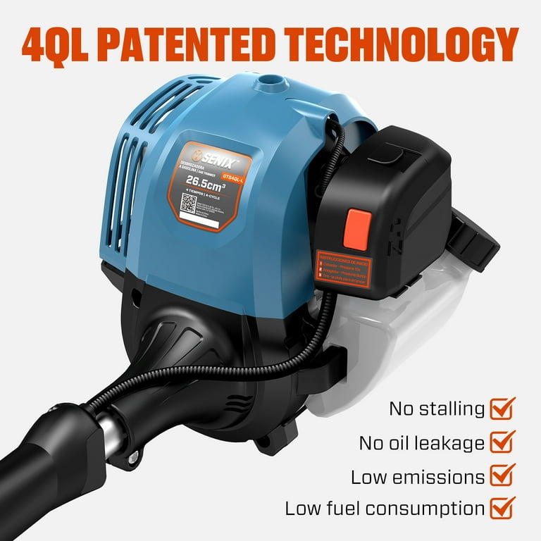 SENIX 26.5cc 4-Cycle Gas Weed Eater, Straight Shaft, Dual