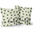 thumbnail image 2 of St Patricks Pillow Covers 18x18 Set of 2 St. Patrick''s Day Sage Green Lucky Clover Throw Pillows Spring Themed Shamrock Decorative Pillowcase Rustic Cotton Square Cushion Cover for Couch Sofa Bed, 2 of 6