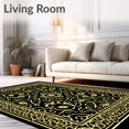thumbnail image 2 of ODIKA 8'x10' Machine Washable Non-Slip Area Rug, Elegant Interlocking Medallion Motif with Ornate Filigree Accents High Traffic Rug, Black, 594481, 2 of 7