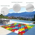 thumbnail image 6 of Outdoor Rug 5x7 ft Classic Modern Waterproof Outdoor Patio Rug Mat Non Slip Outside Area Rugs Carpet for RV,Camping,Porch,Deck,Pool,Balconybackyard,Puzzles Pieces Texture Red Yellow Blue Green, 6 of 9