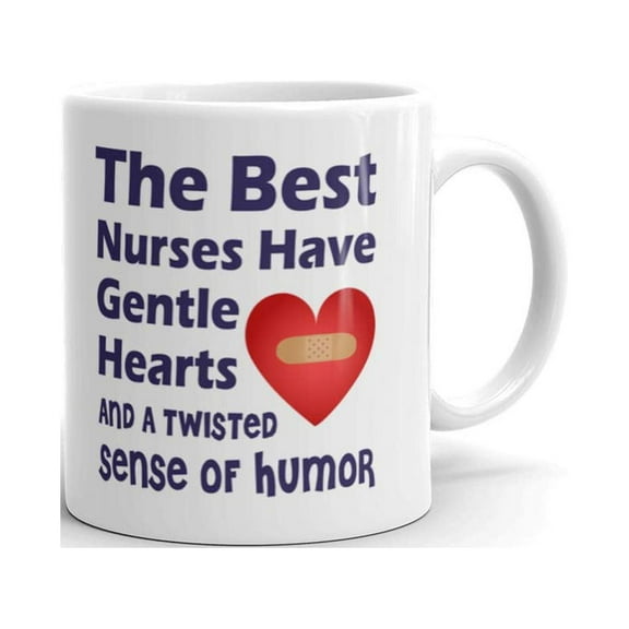 The Best Nurses have Gentle Hearts and a Twisted Sense of Humor Coffee Tea Ceramic Mug Office Work Cup Gift 11 oz