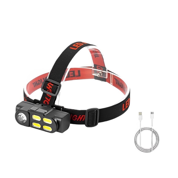 Wosthever Linterna frontal recargable por USB, luces ajustables de ahorro de energía, resistente al agua, a prueba de polvo, duradera, portátil, Estufas de camping Wosthever OD029787-01