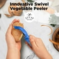 thumbnail image 3 of Zulay Kitchen Professional Stainless Steel Veggie Peeler, Blue, 3 of 7