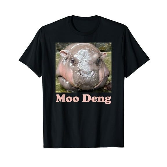 Moo Deng I Love You T-Shirt for Men Women Cotton Top Tee Fashion Casual Short Sleeves