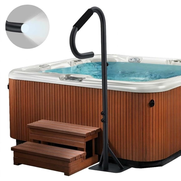 Pasamanos para Spa – Giro 360° – Altura Ajustable 35-57" – Aluminio Antioxidante – Base Deslizante – 272 kg – Fácil Instalación