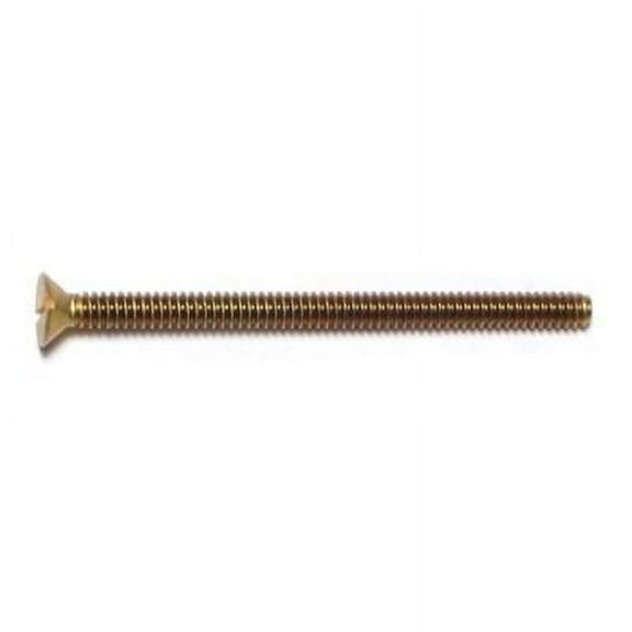 #6-32 x 2" Brass Slotted Flat Head Machine Screws MSFB-168 (14 pcs.)