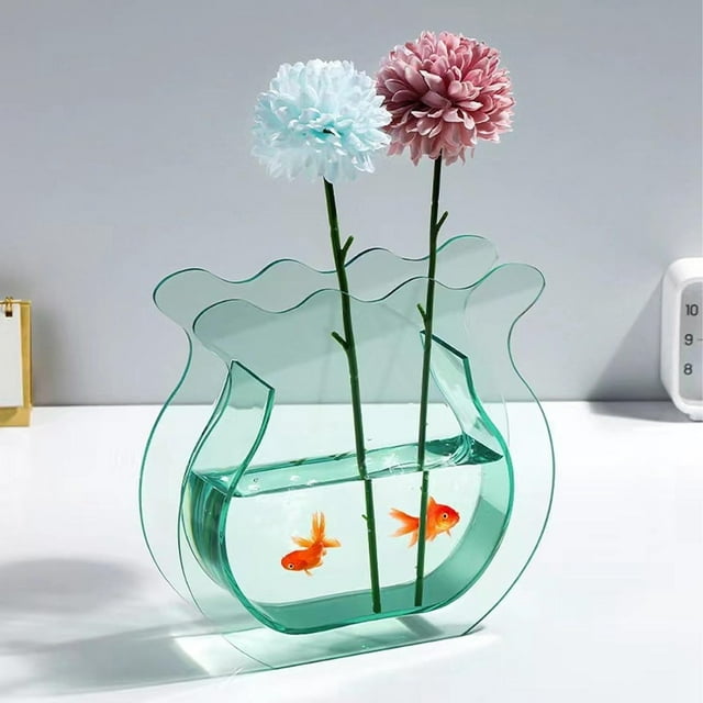 Modern Clear Acrylic Desktop Aquarium Vase Durable Thickened Fish Tank For Home Dorm Room