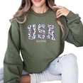 thumbnail image 4 of Floral USA Est 1776 Patriotic Varsity Graphic Casual Sweatshirt for Women, 4 of 6