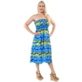 thumbnail image 5 of HAPPY BAY Women's Beach Summer Ruffle Tube Top Midi Evening Dress Strapless Dresses for Women L-XL Aqua, Palm Tree, 5 of 5
