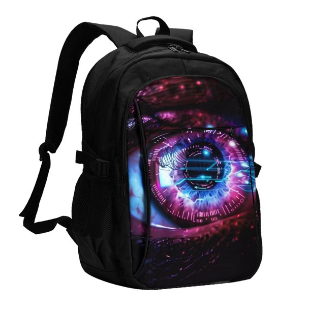 Fotbe v Mochila con Estampado y Puerto USB para Hombre y Mujer, Mochila Antirrobo, Mochila de Viaje, Mochila Escolar, Mochila Universitaria