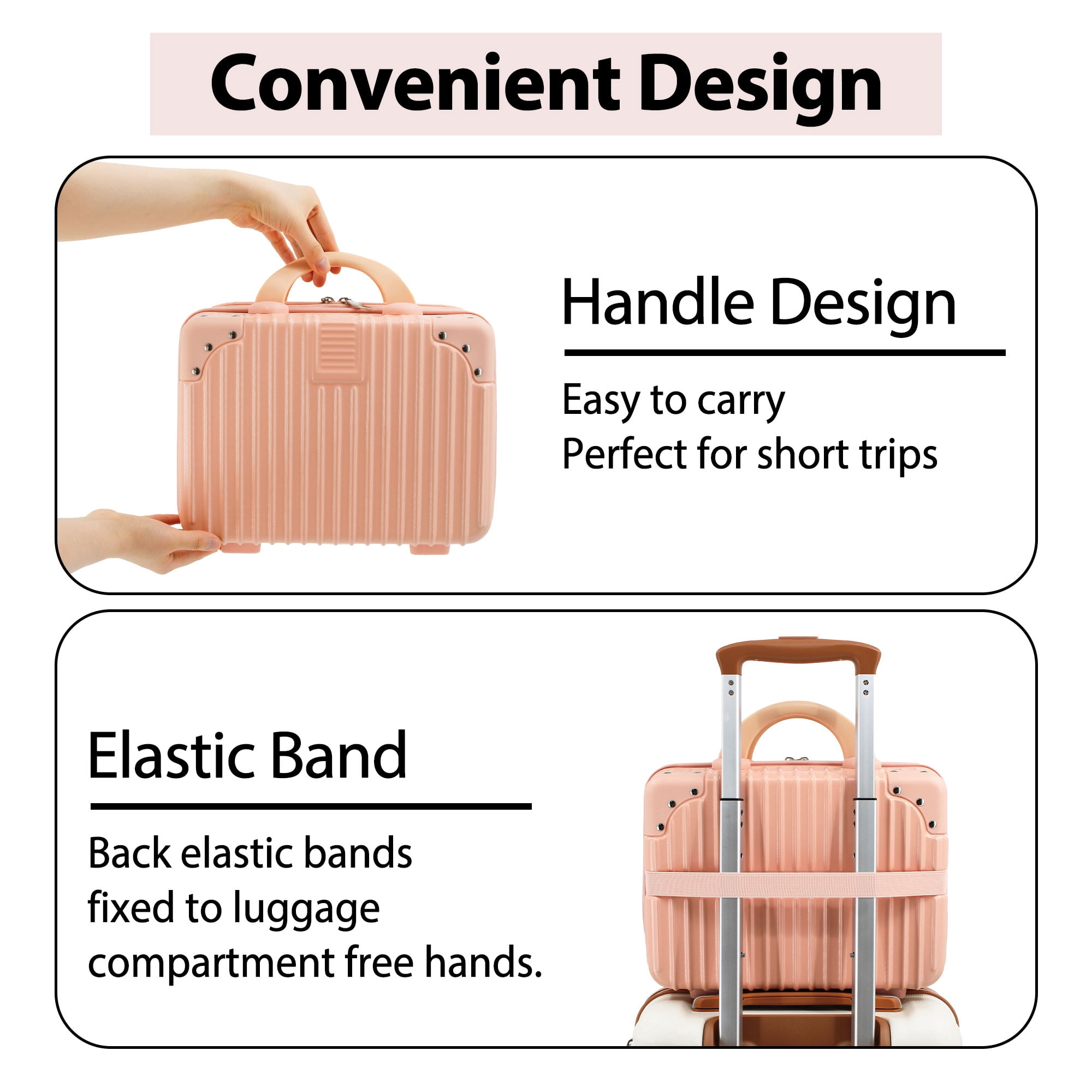 AzulHome 14" Pink Carry-On Luggage - Lightweight & Durable ABS Hardshell, Compact Suitcase for Easy Travel