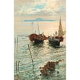 thumbnail image 3 of Giuseppe Giardiello 13x18 Black Modern Framed Museum Art Print Titled - Scene Near Naples, 3 of 5