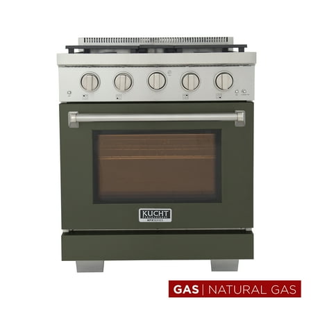 Professional 30-in Natural Gas Rang in Olive Green with True Simmer Burners