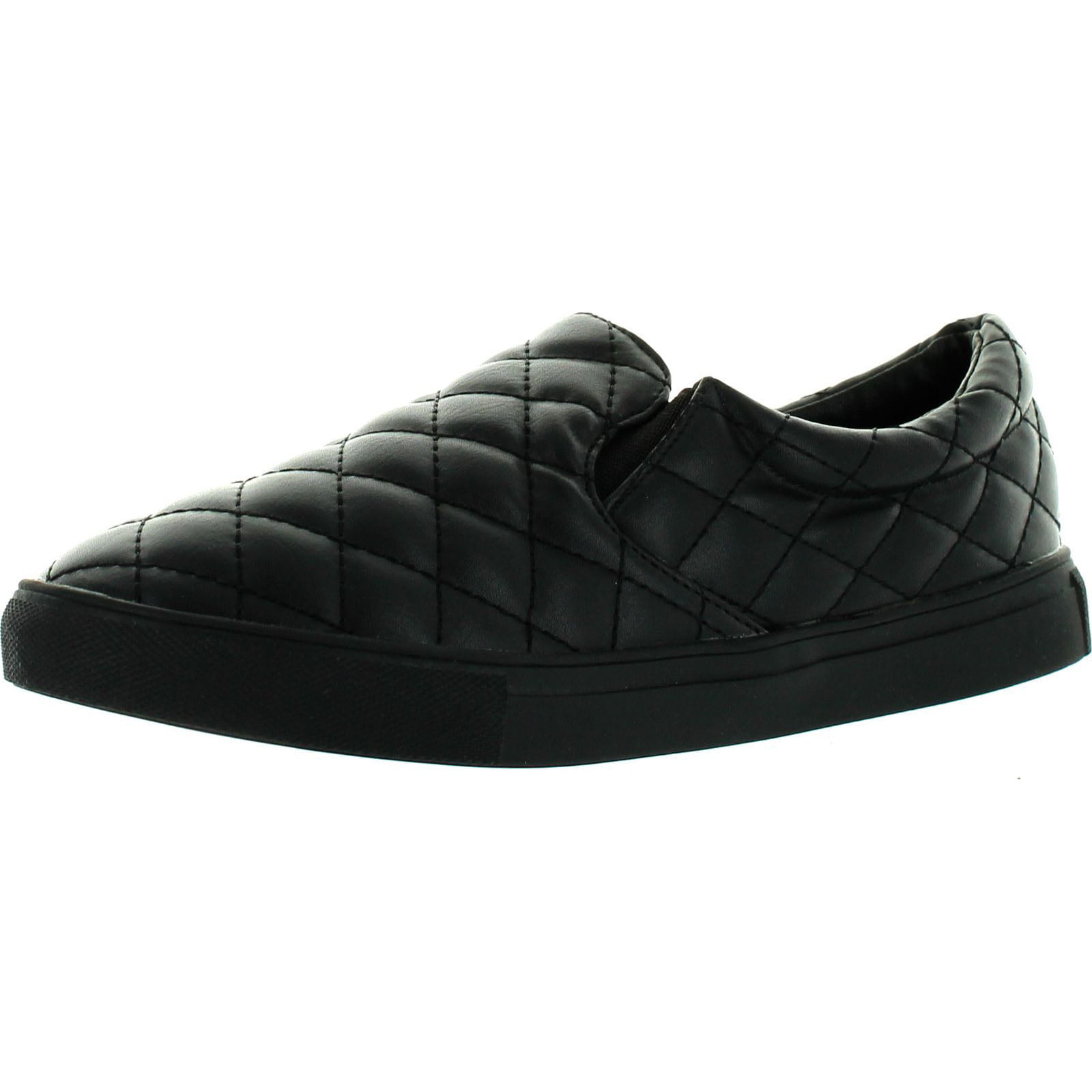 womens black quilted slip on shoes
