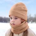thumbnail image 2 of Gubotare Baby Girl Hats Girls Winter Beanie Hat with Double Knitted Pom Pom Warm Fleece Lined Knit Soft Skull Cap for Toddler Kids (Khaki,4-10 Years), 2 of 9