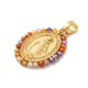 thumbnail image 2 of Rack Plating Brass Micro Pave Colorful Cubic Zirconia Pendants Long-Lasting Plated Cadmium Free & Lead Free Oval with Virgin Mary Pattern Charms Real 18K Gold Plated 22.5x17.5x2.3mm Hole: 3.5x6mm, 2 of 3