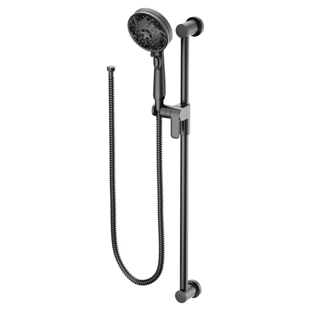 Moen 3670EPBL 5-Function Massaging Handshower with Toggle Pause, includes 30-Inch Slide Bar and 69-Inch Hose, Matte Black