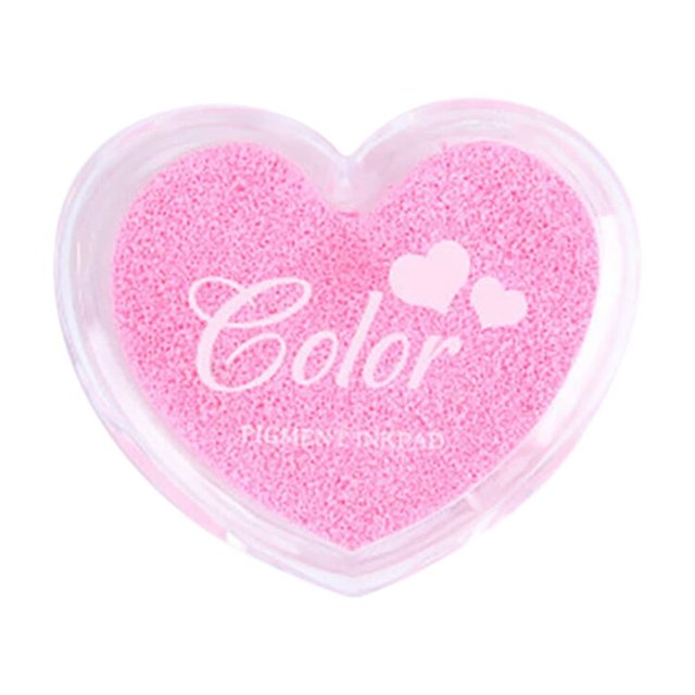Craft Finger Ink Pad Stamps Candy Colors Heart-Shaped Design Fingerprint Inkpad for DIY Scrapbooking Rubber Stamp Card Making