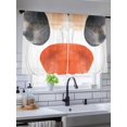thumbnail image 5 of Sheer Curtains 45 Inch Length 2 Panels Set for Kitchen, Black Orange Art Semi Sheer Curtains for Windows, Geometric Modern Abstract Art Voile Window Treatments Rod Pocket Curtain, 5 of 7