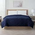 thumbnail image 4 of Serta Supersoft Cooling Lightweight Blanket, Microfiber Wrinkle Resistant Throw Blanket, Twin/ Twin XL, Peacoat Navy, 4 of 5