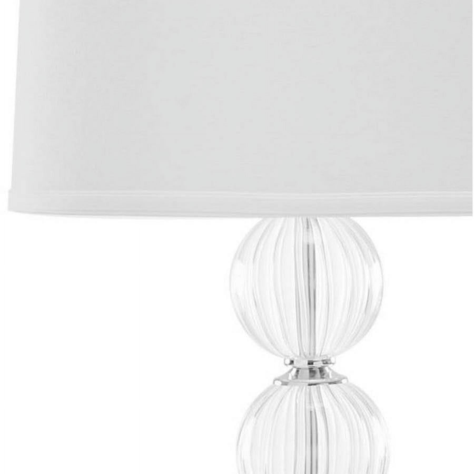 SAFAVIEH Amanda 31 in. H Crystal Glass Globe Lamp, Clear/White Set of 2