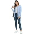 thumbnail image 6 of MLANM Women's Long Sleeve Button Down Crew Neck Classic Sweater Knit Cardigan, L Light Blue, 6 of 7
