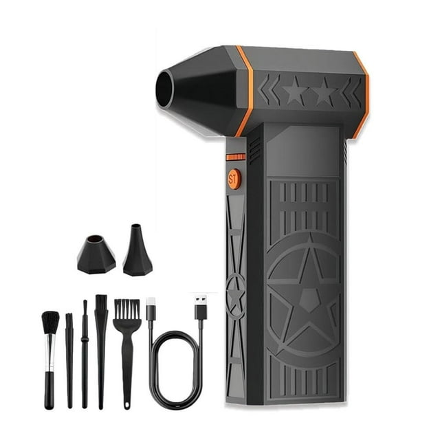 Thermal Snow Blower for Car, 5000W Portable Handheld Snow and Dust Remover with Efficient Turbine, Long Range Defroster for Windshield Ice Removal (Includes Brush Kit)