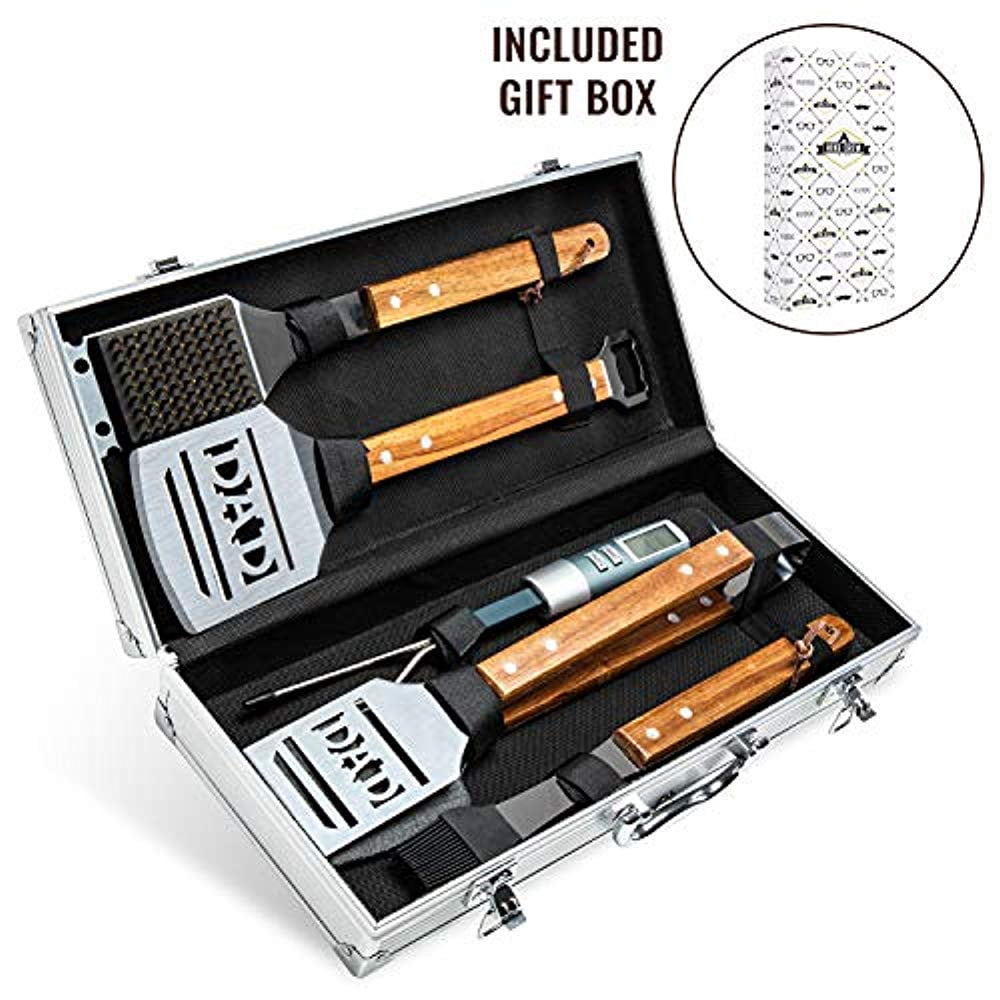 Hike Crew Deluxe Dad BBQ Tools Gift Set 6Piece Grill
