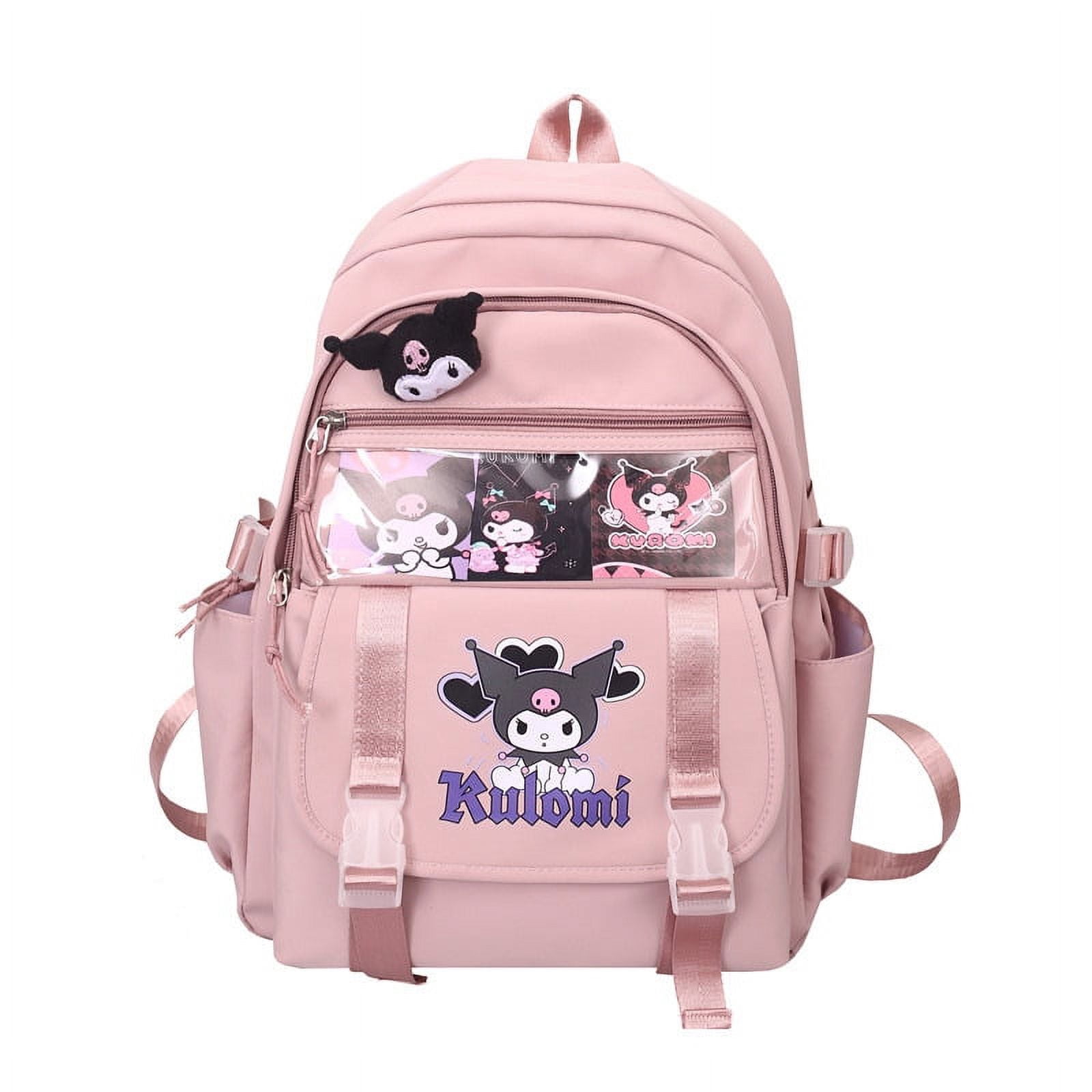 Dearsee Kawaii Backpack With Cute Pin Accessories Plush Pendant Kawaii School Backpack Cute Aesthetic Backpack For Girls