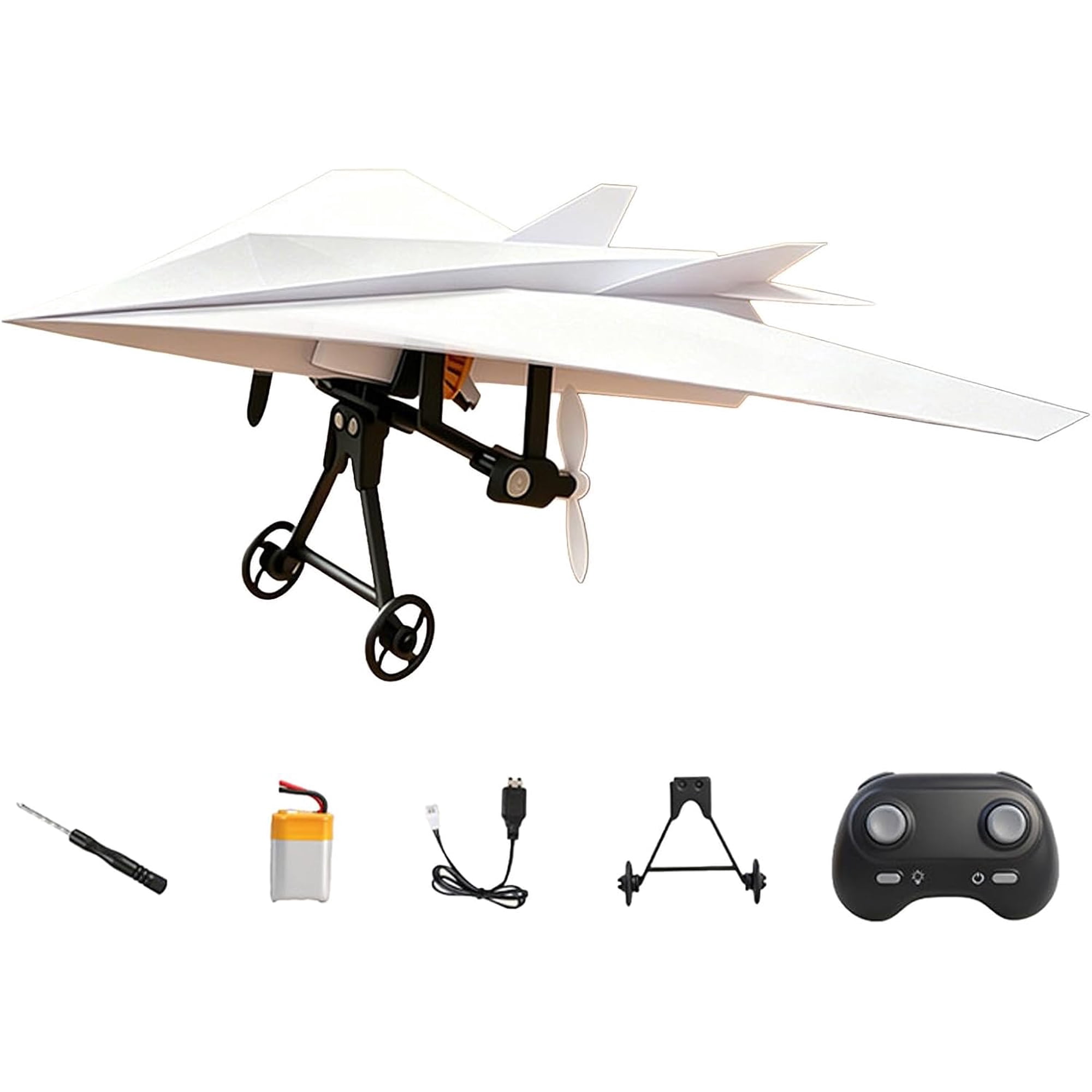 Paper Airplane Remote Control Kit DIY Electric Motor Aircraft Module with Propeller Powered Flying Plane Model for Adults