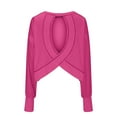 thumbnail image 3 of Women Oversized Tshirt Open Back Workout Athletic Long Sleeve Round Neck Top Backless Lightweight Solid Color Womens Tshirt, 3 of 6