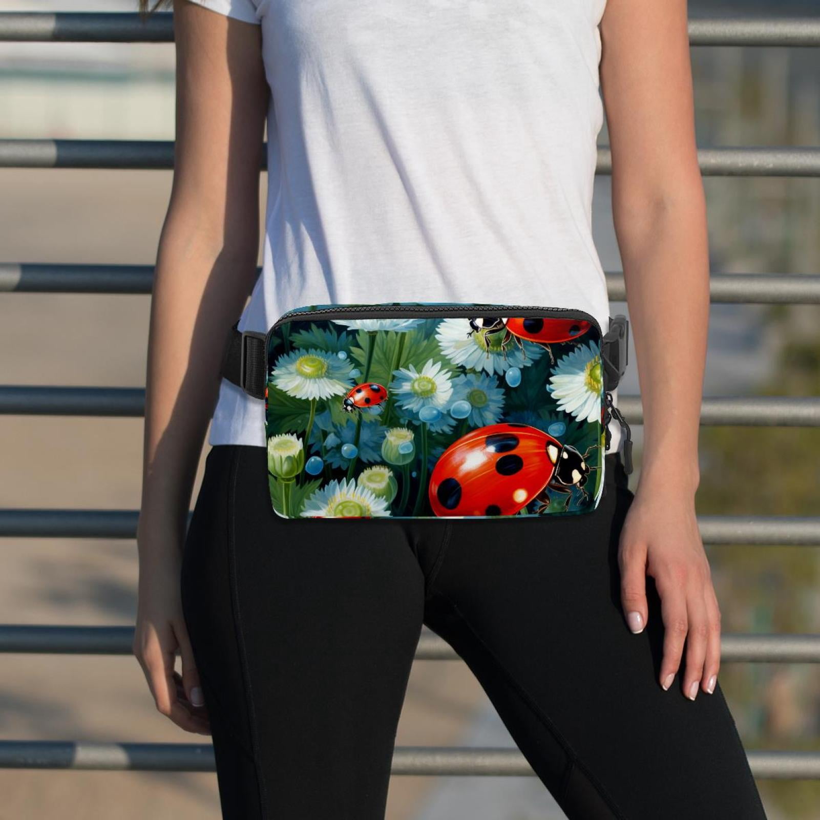 Seven-star ladybug Lightweight Adjustable Running Belt with Extension Strap for Unisex - Sling Bag, Fanny Bag, Cross Body Bag