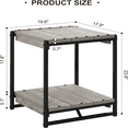 2 Tier End Table 20'' Large Nightstand for Living Room Rustic Metal