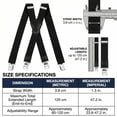 thumbnail image 4 of FEDPOP Men's Heavy Duty X-Back Suspenders with Metal Clips Black, 4 of 7