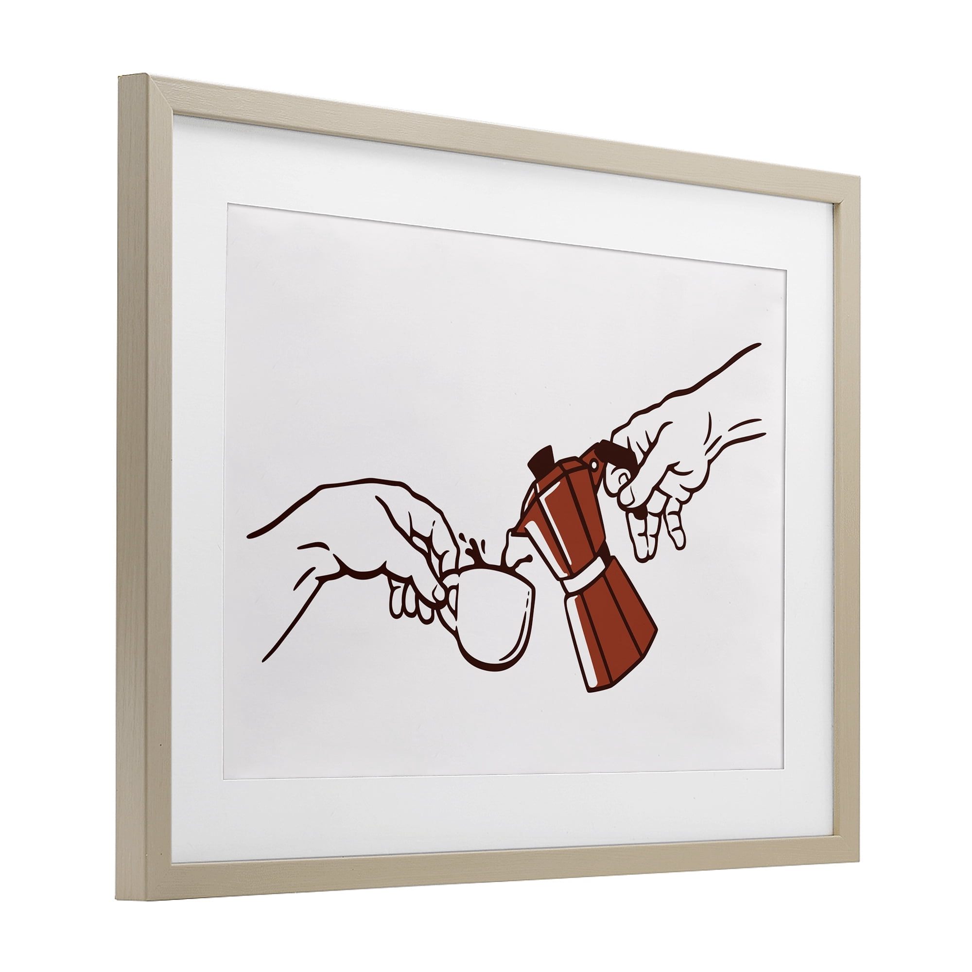 Stupell Industries Creation Of Coffee Classic Parody Birch Framed Print Under Glass, design by Tobe Fonseca