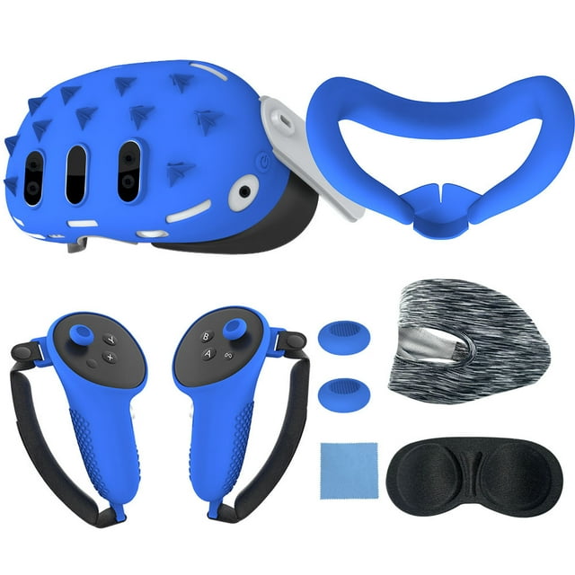 9 in 1 Silicone Case Accessories for Meta Quest 3, Console Case, Eye Mask, Lens Cap, VR Accessory Set